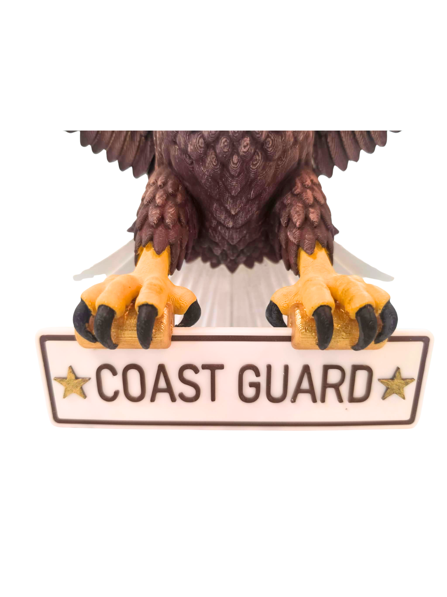 Hand-Painted Bald Eagle Sculpture | Patriotic Wreath Attachment & Military Branch Tribute | Veteran Gift