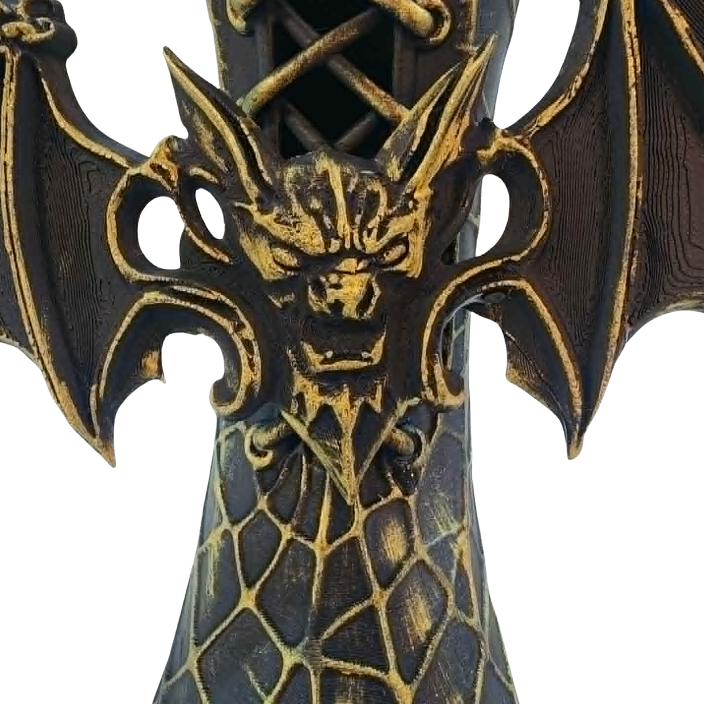 Gothic Witch Boot Vase with Bat Wings — Hand-Painted Halloween Vase Container