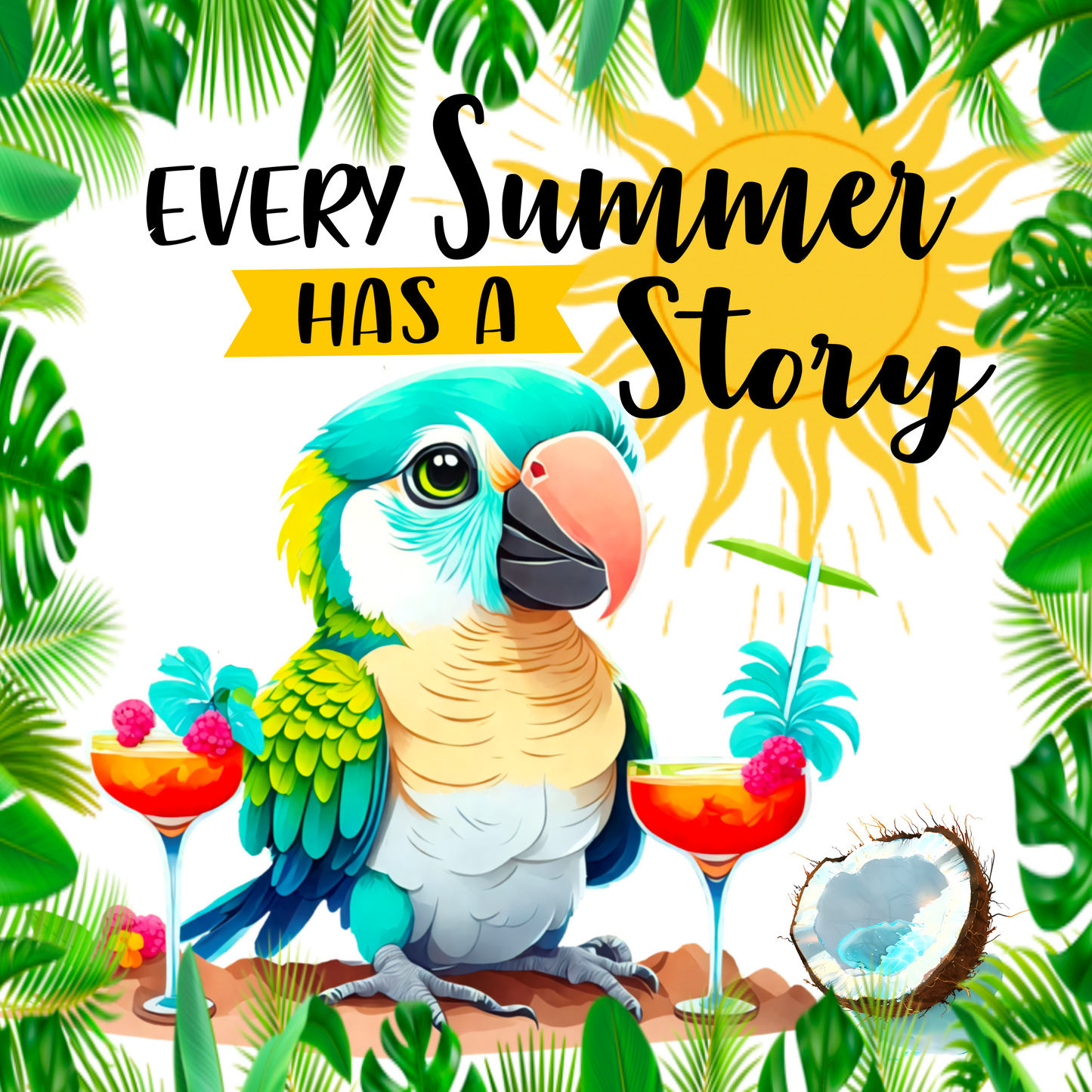 Every Summer Has a Story Square Metal Wreath Sign