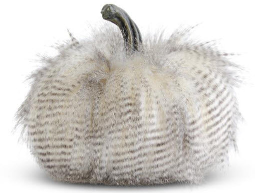 Gray Three Tone Faux Fur Pumpkin