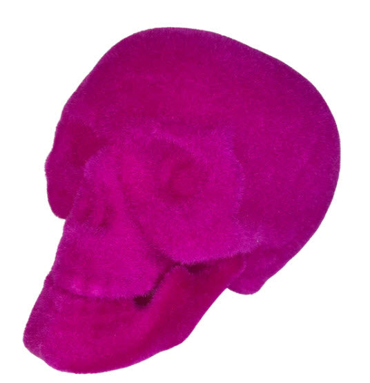 Flocked Glitterville Skull