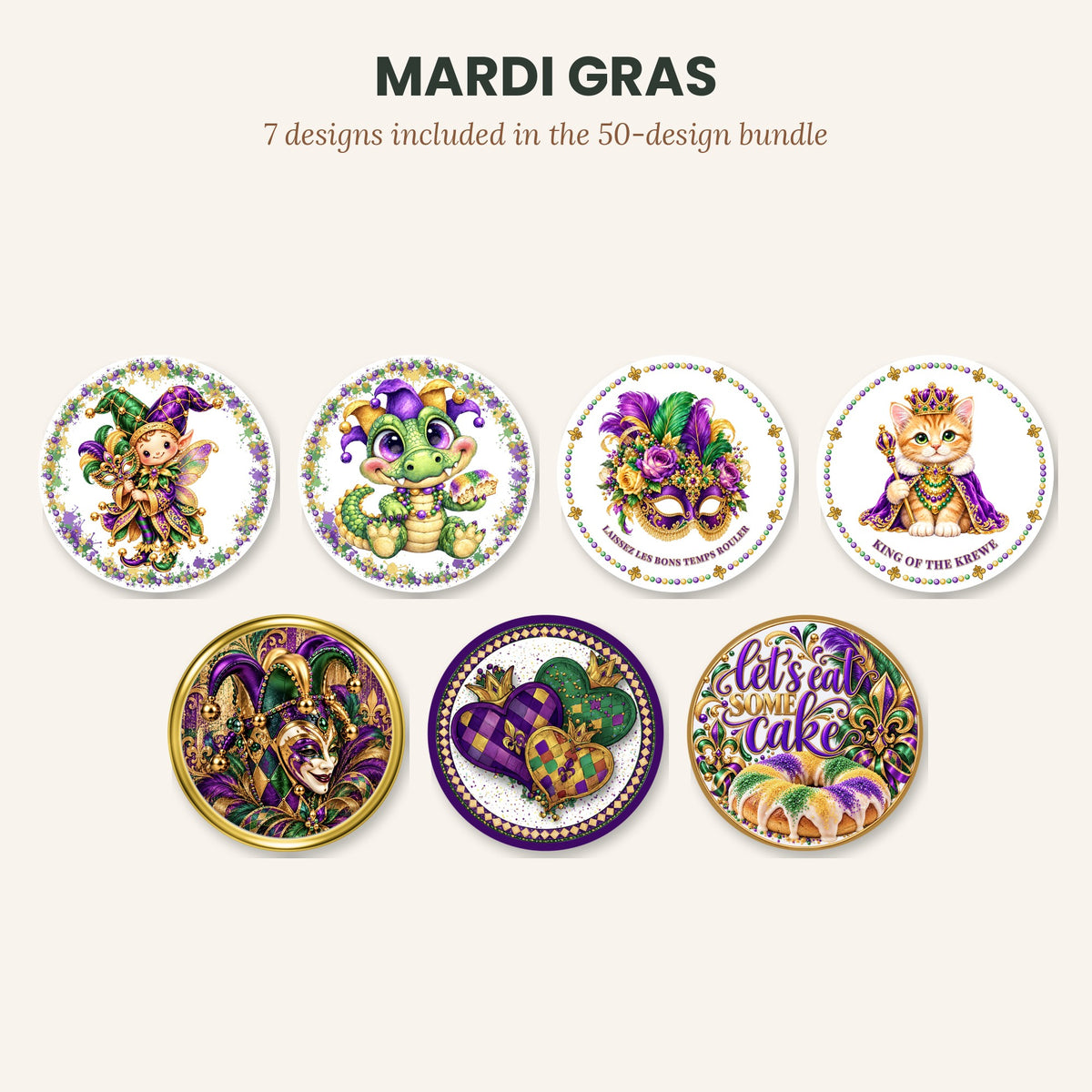 50 Round Wreath Sign Designs Bundle – Digital Download PNG