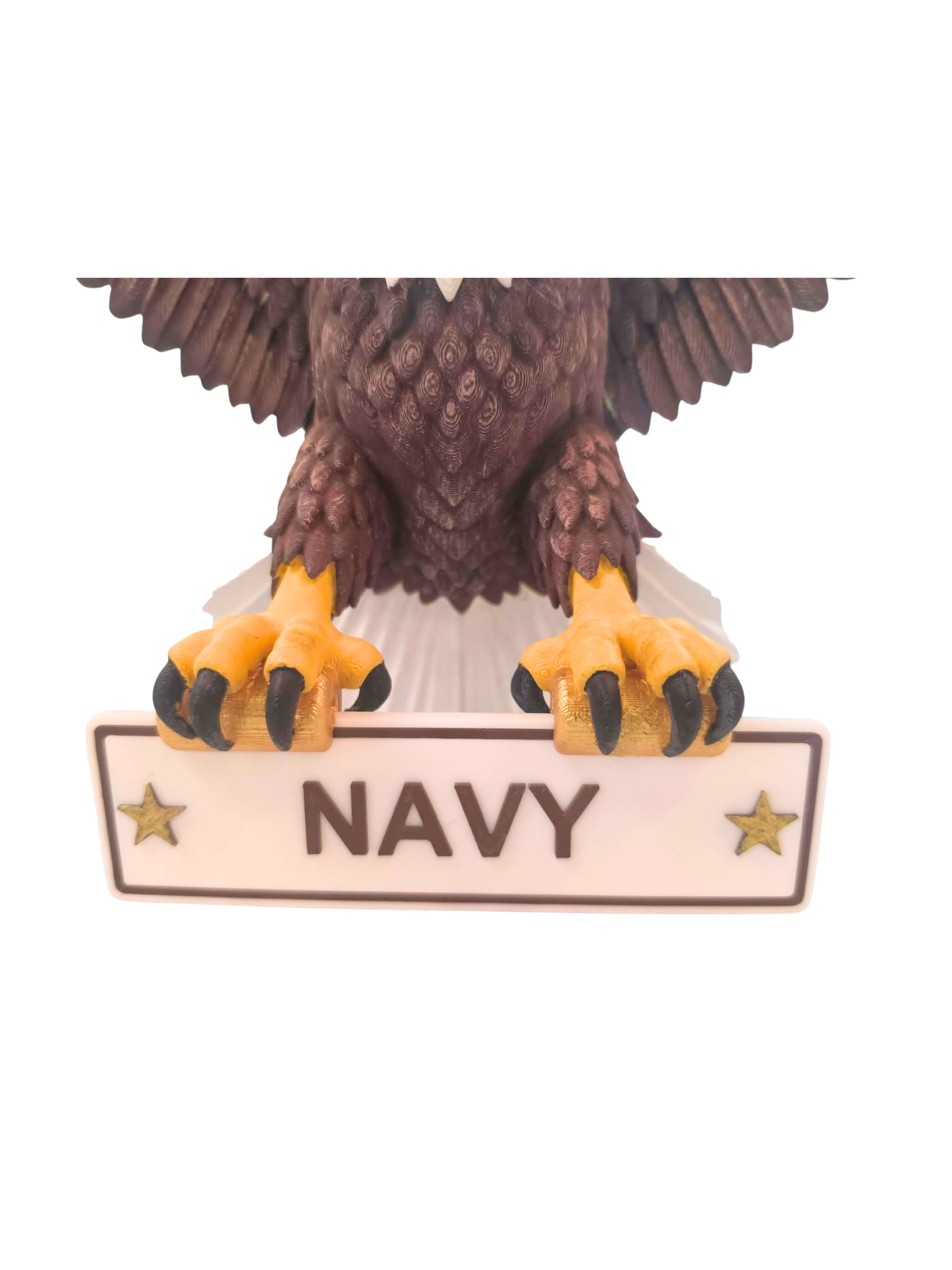 Hand-Painted Bald Eagle Sculpture | Patriotic Wreath Attachment & Military Branch Tribute | Veteran Gift