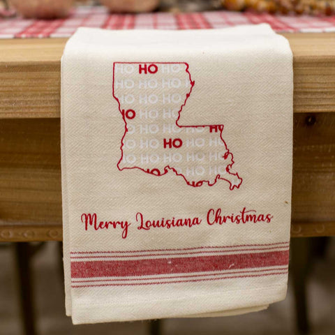Merry Louisiana Christmas Hand Towel