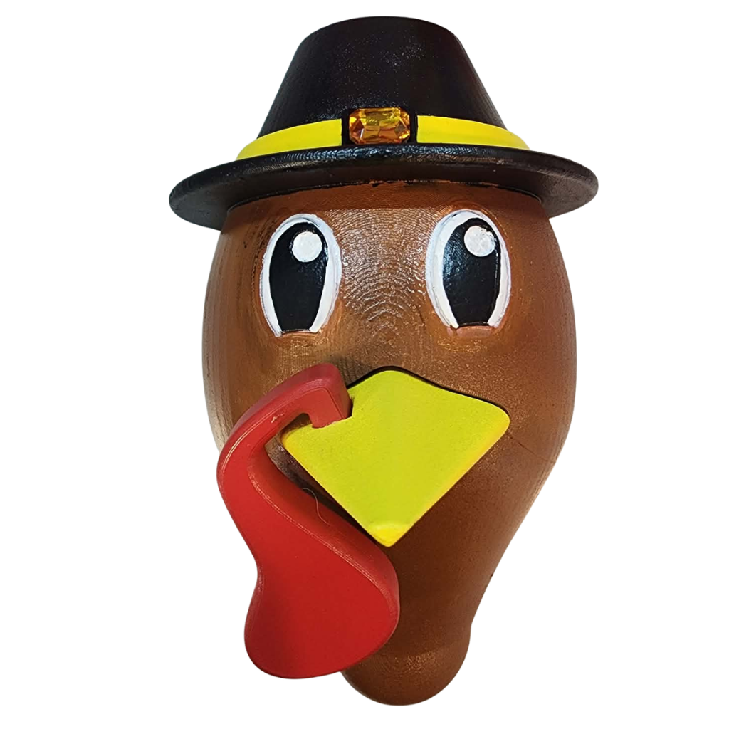 Pilgrim Pete Turkey Head Wreath Attachment | 3D Printed & Hand Painted