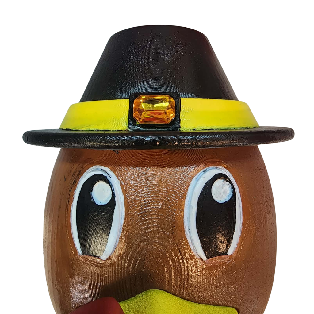 Pilgrim Pete Turkey Head Wreath Attachment | 3D Printed & Hand Painted