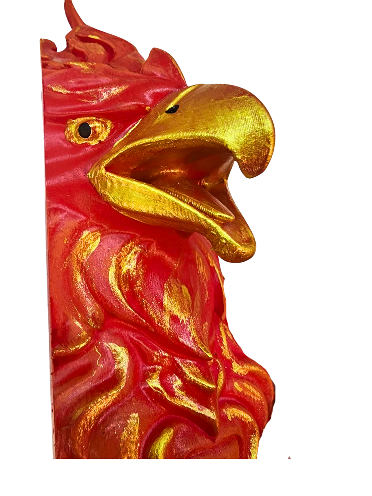 Left-Facing Phoenix Head Wreath Attachment - 3D Printed and Hand Painted with Built in Zip Tie Channels