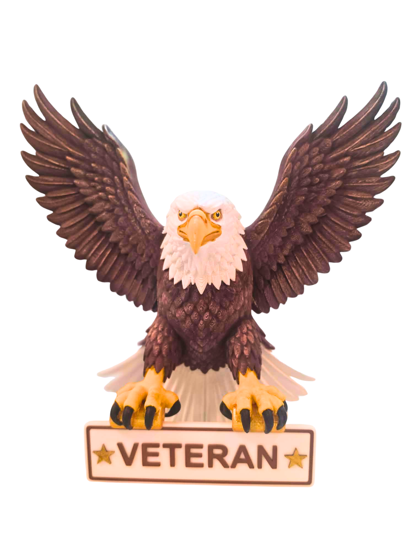 Hand-Painted Bald Eagle Sculpture | Patriotic Wreath Attachment & Military Branch Tribute | Veteran Gift
