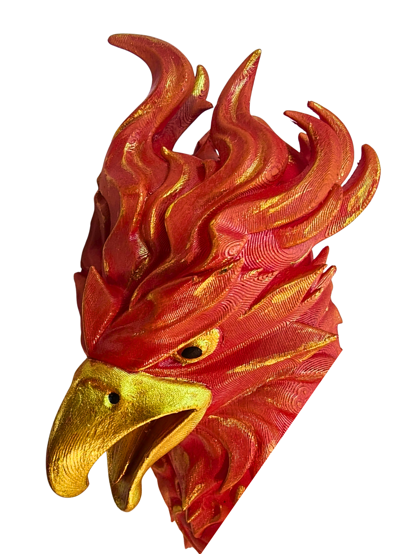 Left-Facing Phoenix Head Wreath Attachment - 3D Printed and Hand Painted with Built in Zip Tie Channels