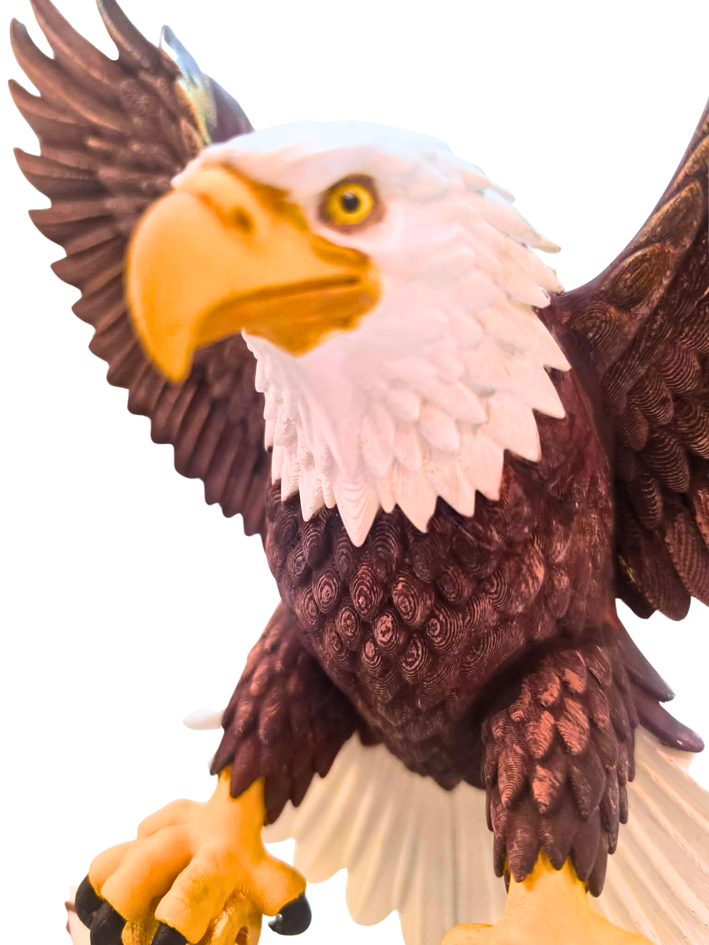Hand-Painted Bald Eagle Sculpture | Patriotic Wreath Attachment & Military Branch Tribute | Veteran Gift