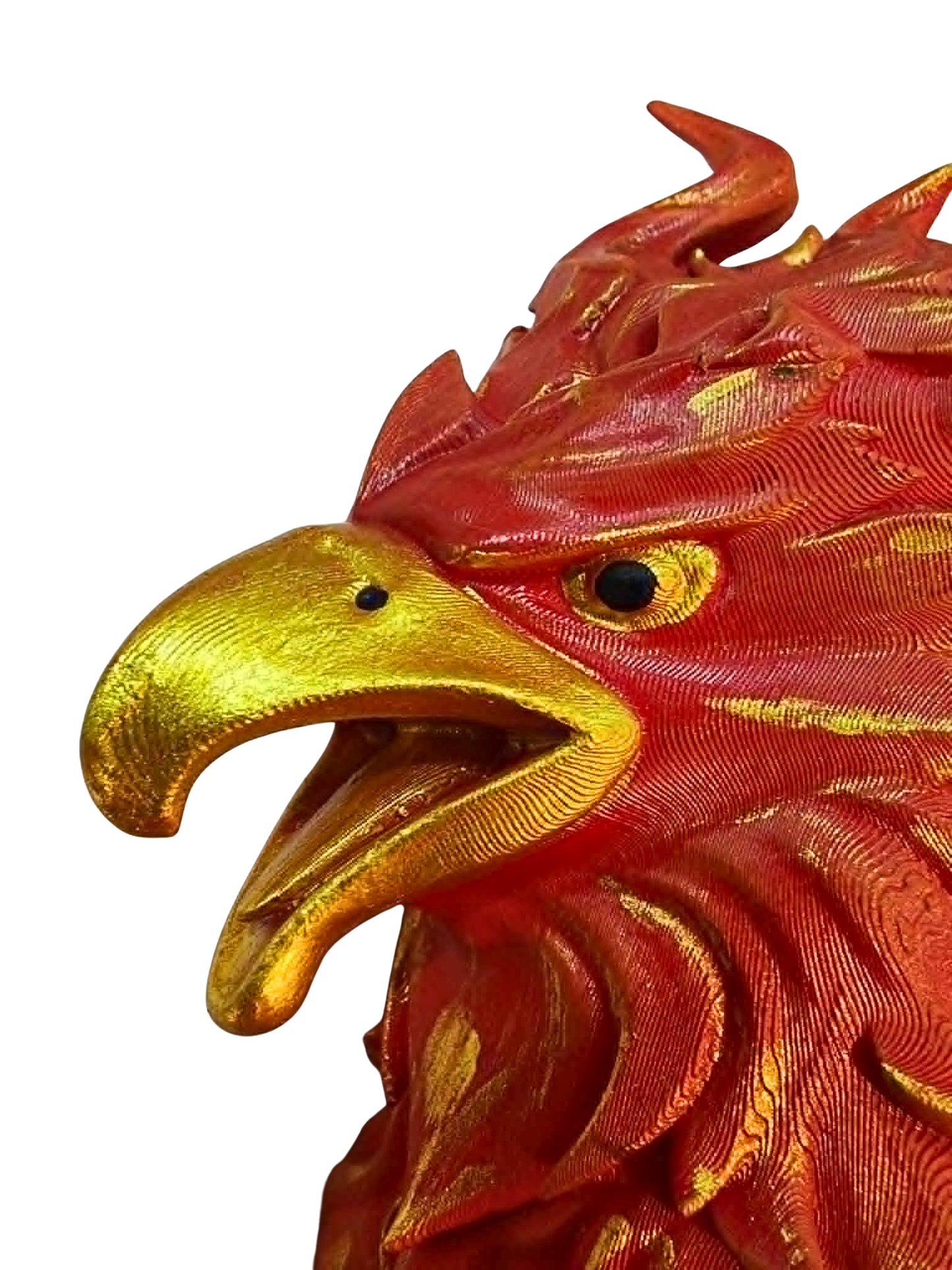 Left-Facing Phoenix Head Wreath Attachment - 3D Printed and Hand Painted with Built in Zip Tie Channels