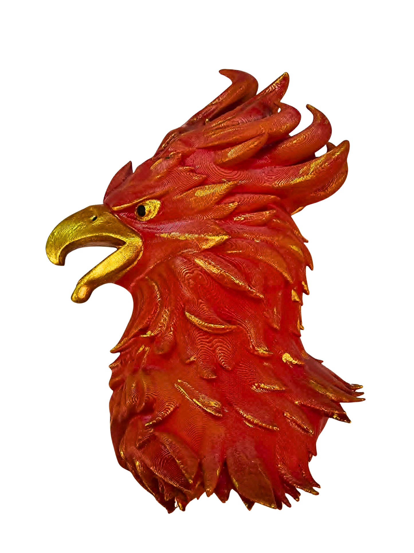 Left-Facing Phoenix Head Wreath Attachment - 3D Printed and Hand Painted with Built in Zip Tie Channels