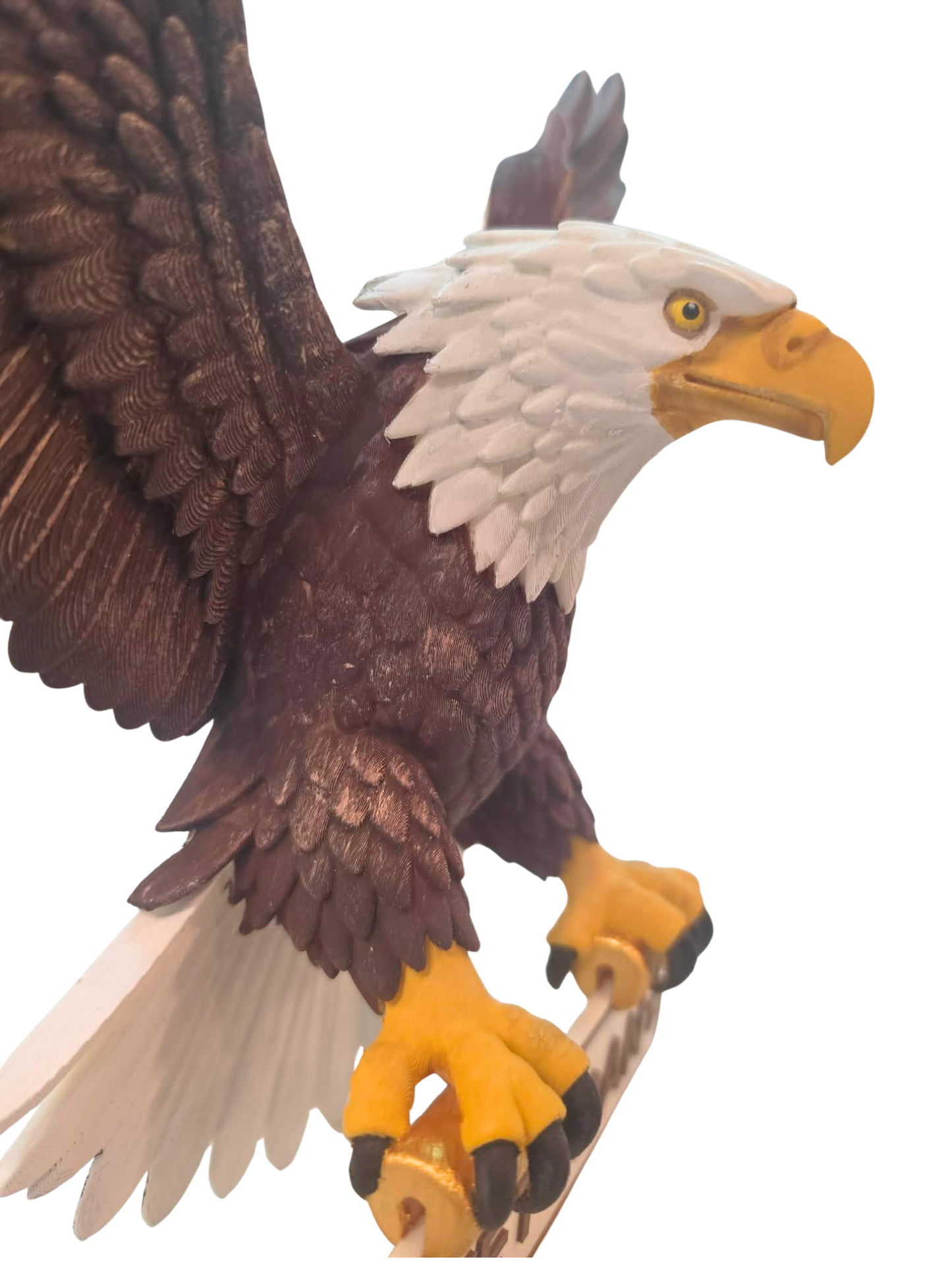 Hand-Painted Bald Eagle Sculpture | Patriotic Wreath Attachment & Military Branch Tribute | Veteran Gift