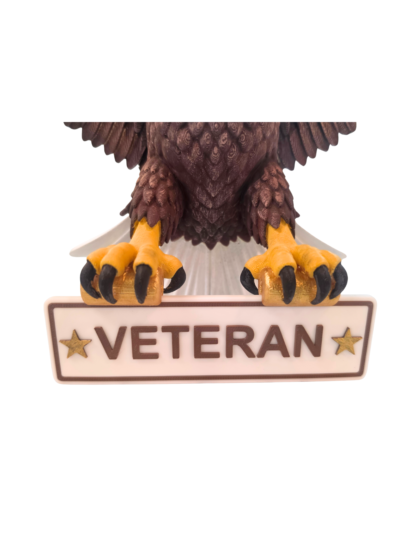 Hand-Painted Bald Eagle Sculpture | Patriotic Wreath Attachment & Military Branch Tribute | Veteran Gift