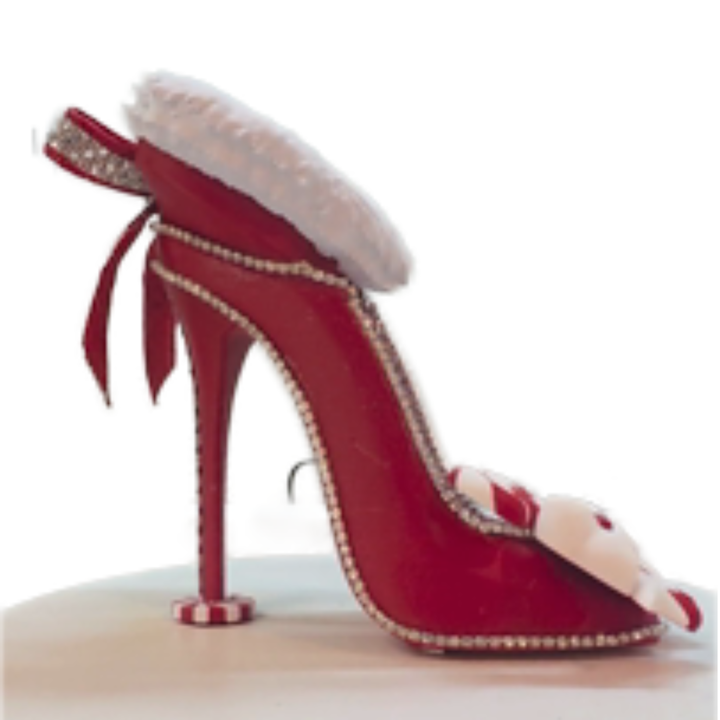 Peppermint Kiss Christmas Stiletto | 3D Printed Holiday Floral Container