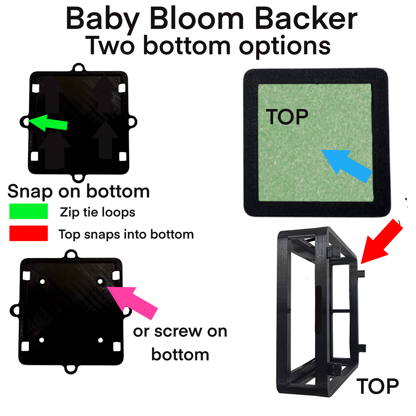 Baby Bloom Backer™ – Mini Interchangeable Floral Foam Holder for Wreaths, Door Hangers & Crafts