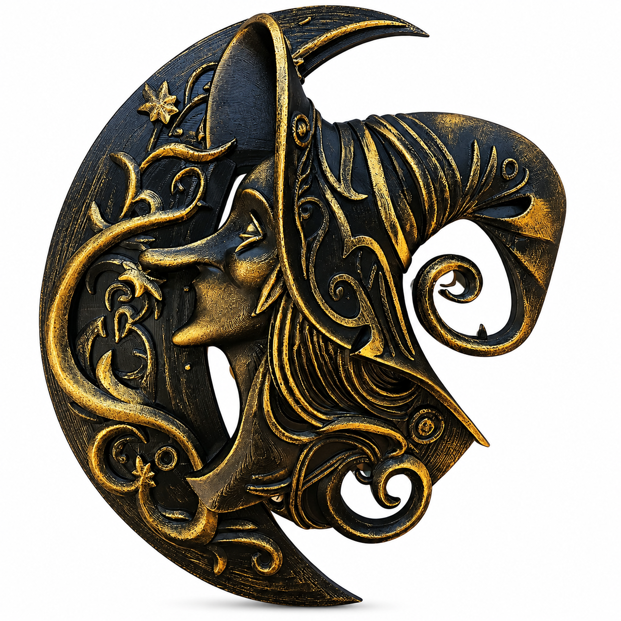 Witch Moon Wreath Attachment/Wall Art — Original Hand-Painted 3D Design