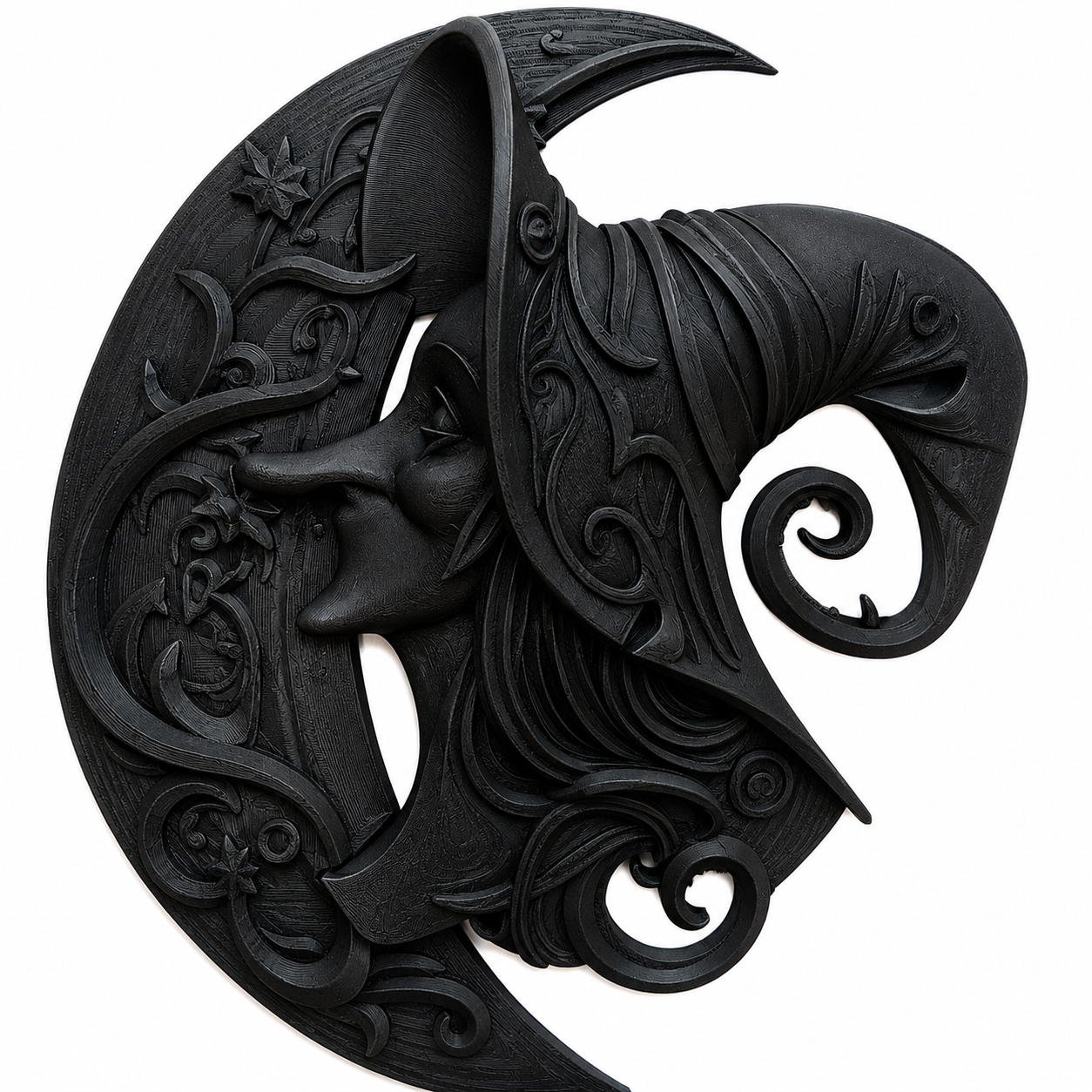Witch Moon Wreath Attachment/Wall Art — Original Hand-Painted 3D Design
