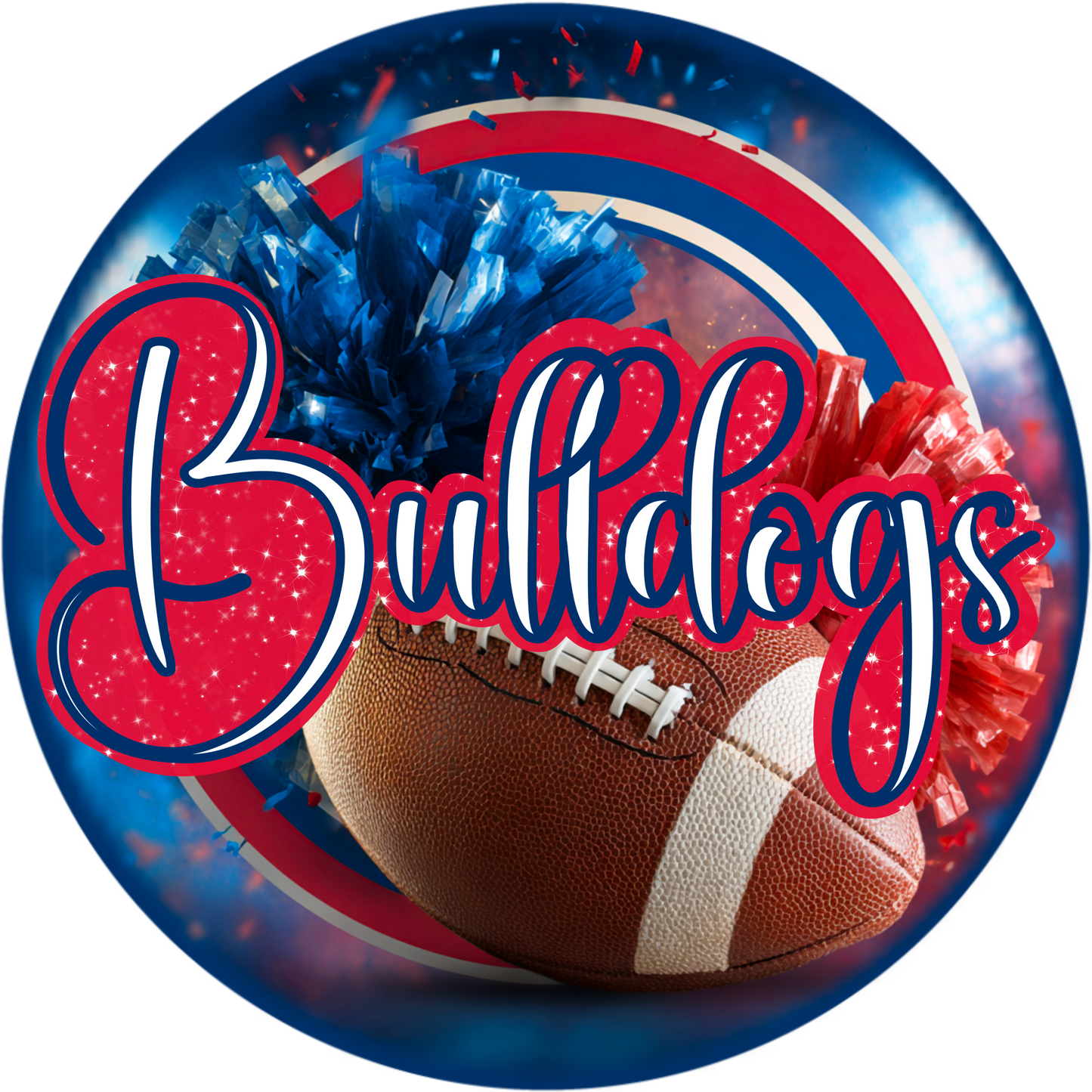 High School Football Mascot Metal Signs – 8”, 10”, & 12” Rounds