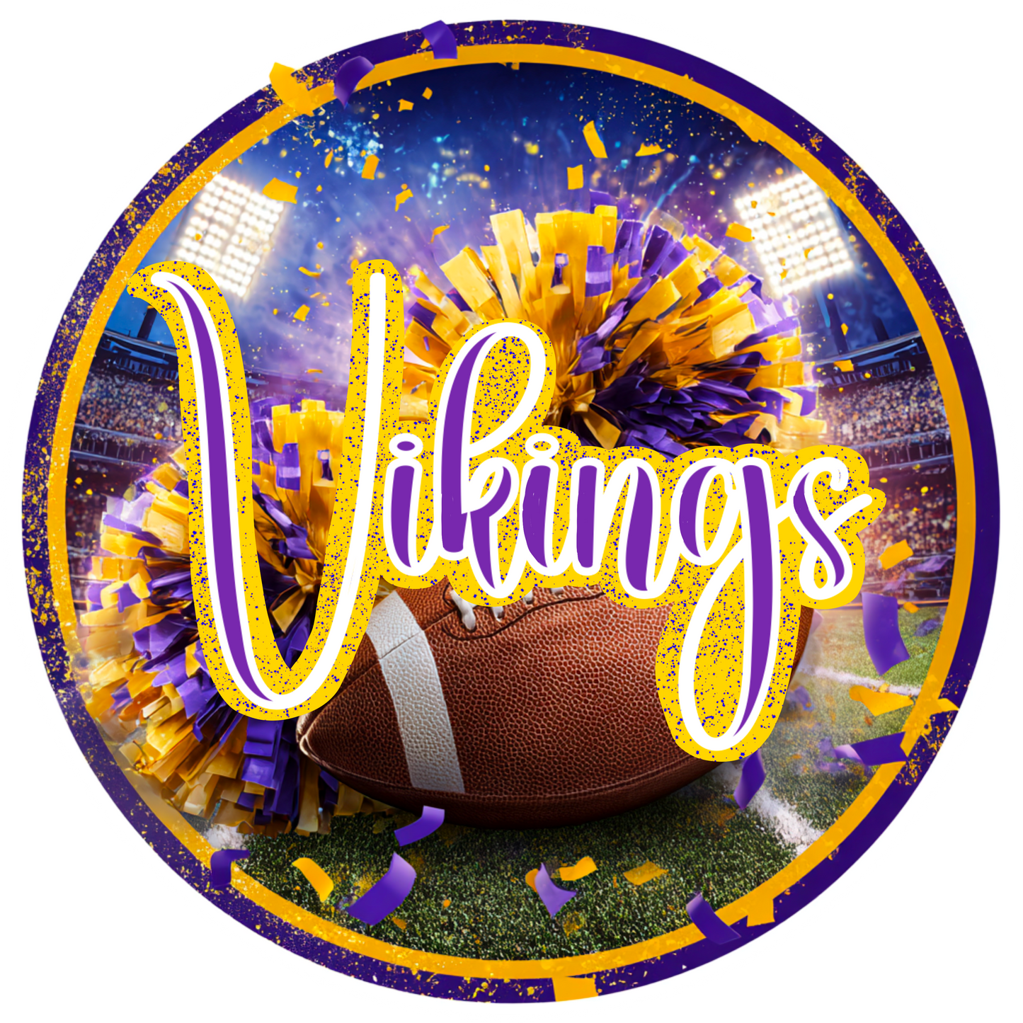 High School Football Mascot Metal Signs – 8”, 10”, & 12” Rounds
