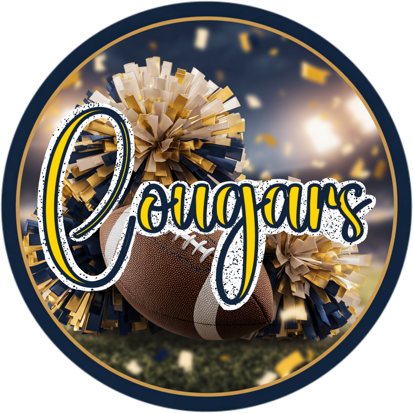 High School Football Mascot Metal Signs – 8”, 10”, & 12” Rounds