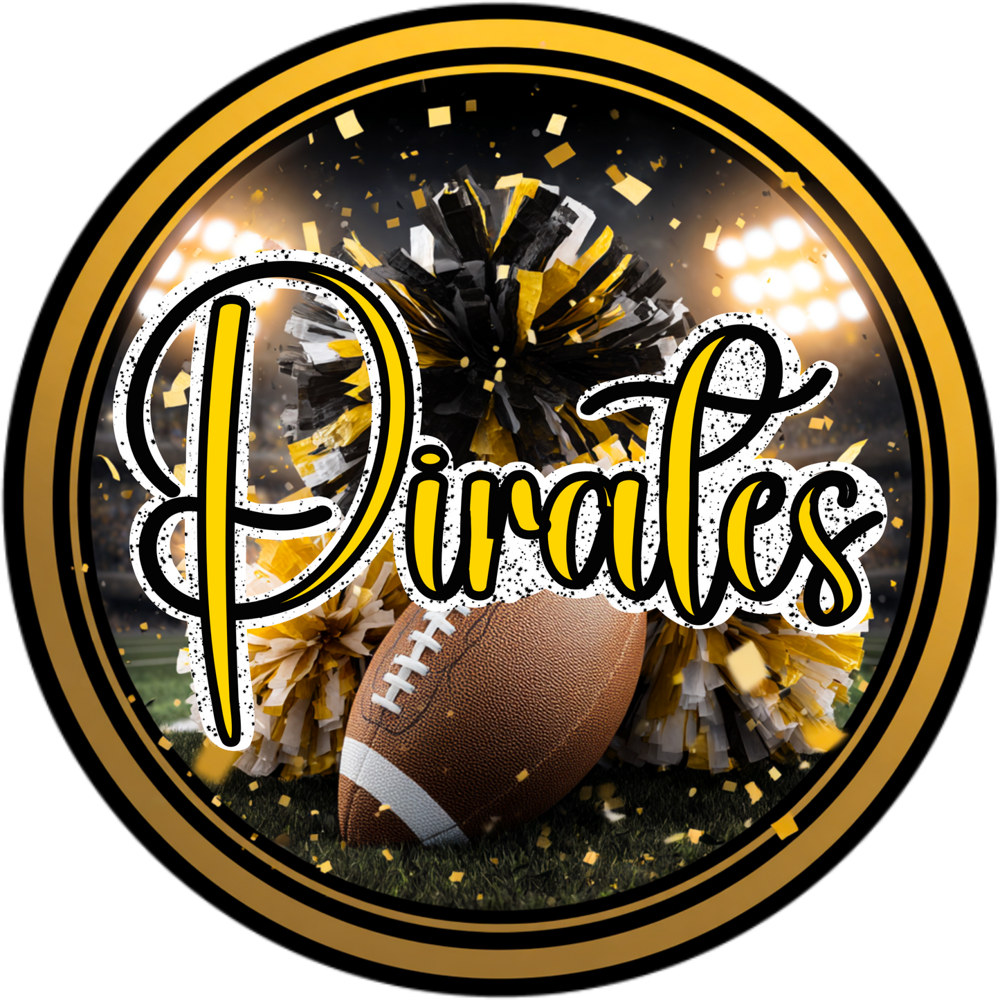 High School Football Mascot Metal Signs – 8”, 10”, & 12” Rounds