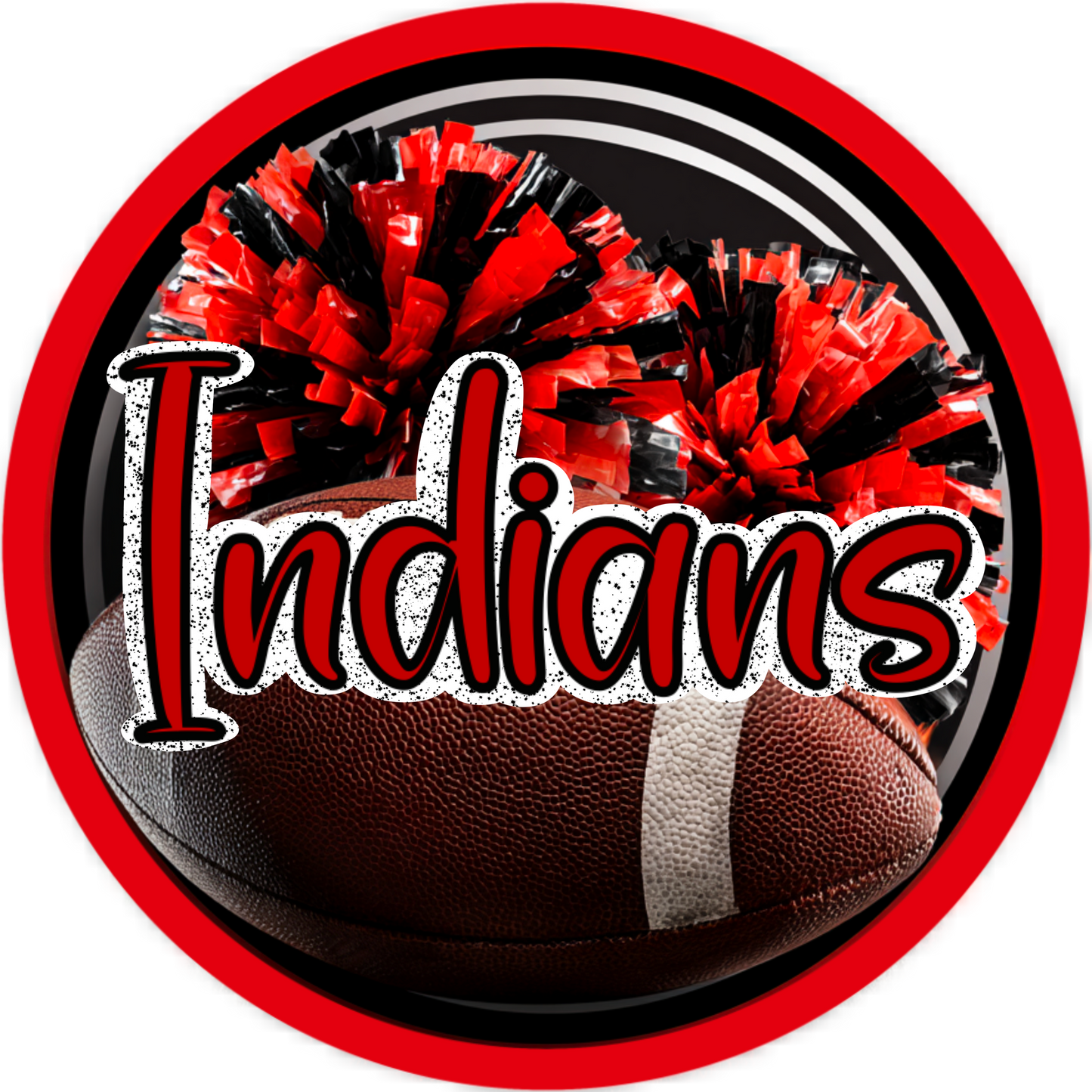 High School Football Mascot Metal Signs – 8”, 10”, & 12” Rounds