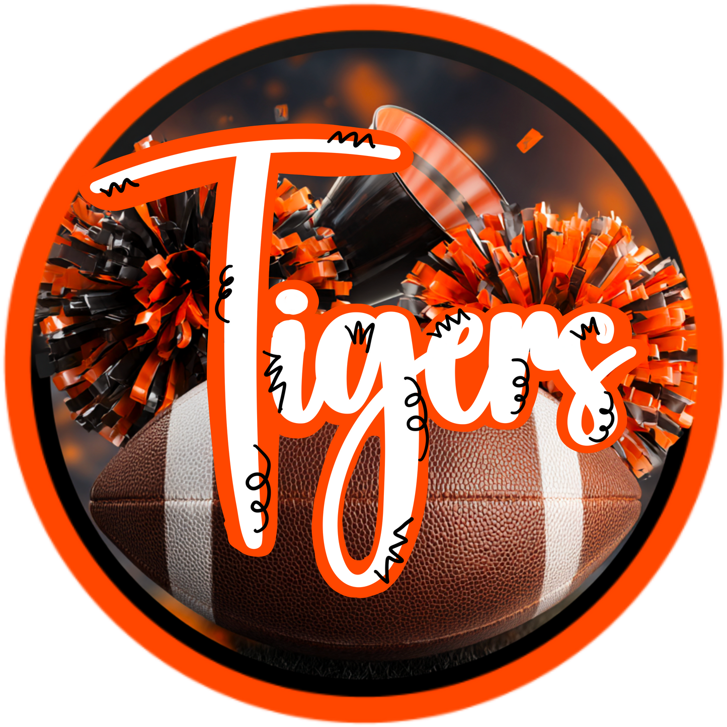 High School Football Mascot Metal Signs – 8”, 10”, & 12” Rounds