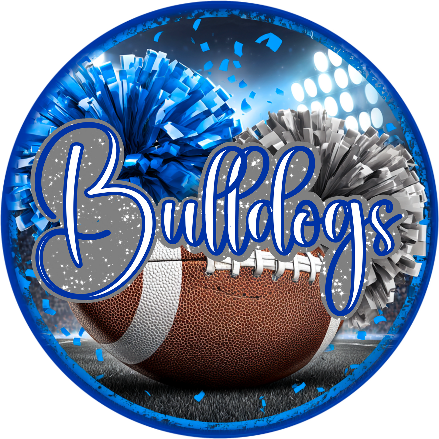 High School Football Mascot Metal Signs – 8”, 10”, & 12” Rounds