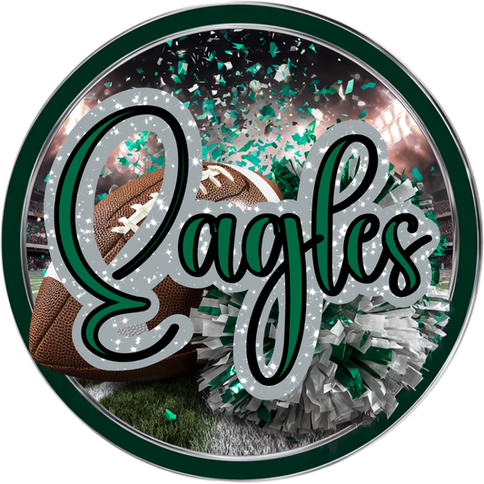 High School Football Mascot Metal Signs – 8”, 10”, & 12” Rounds