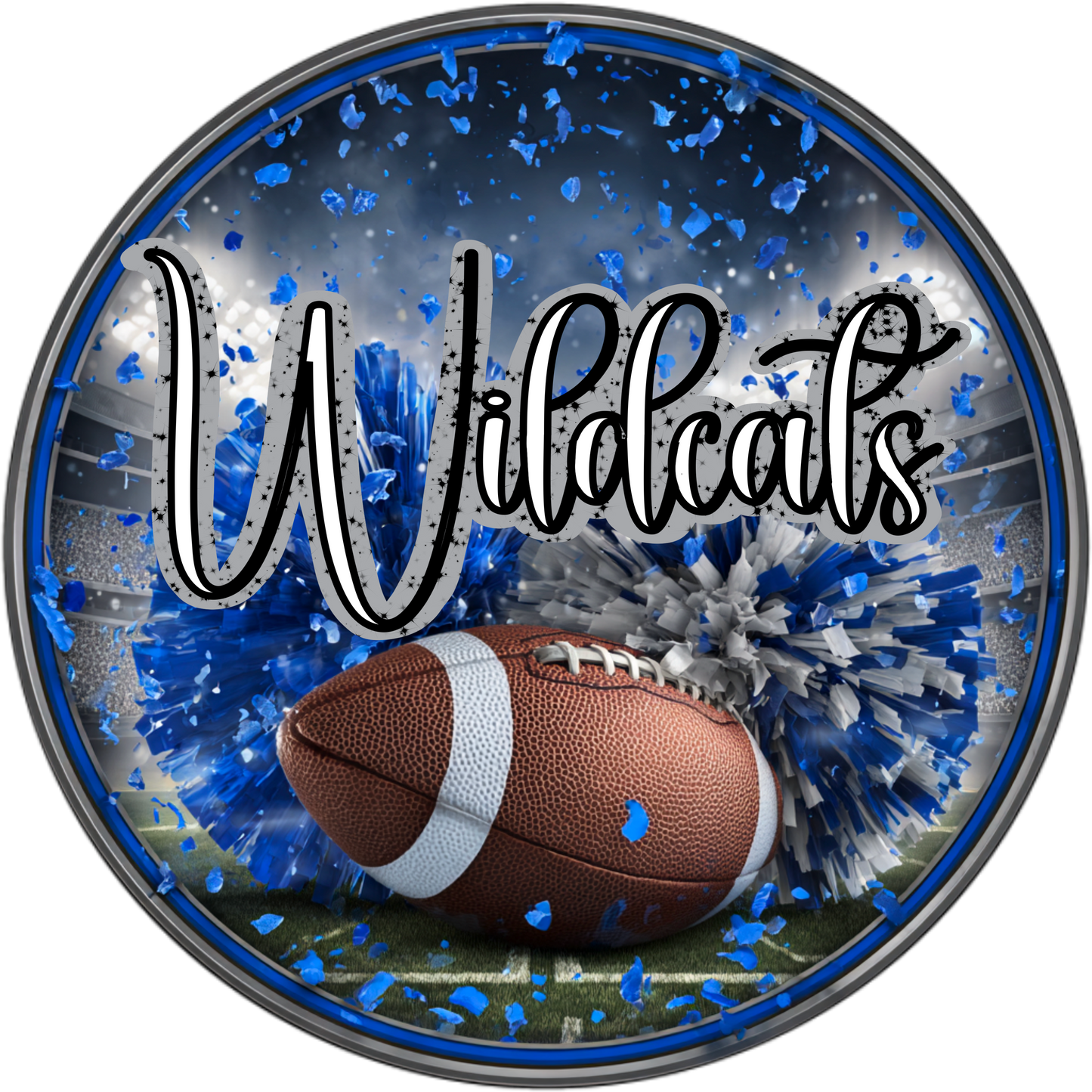 High School Football Mascot Metal Signs – 8”, 10”, & 12” Rounds