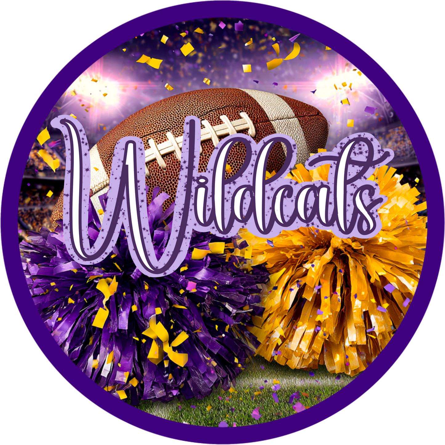 High School Football Mascot Metal Signs – 8”, 10”, & 12” Rounds