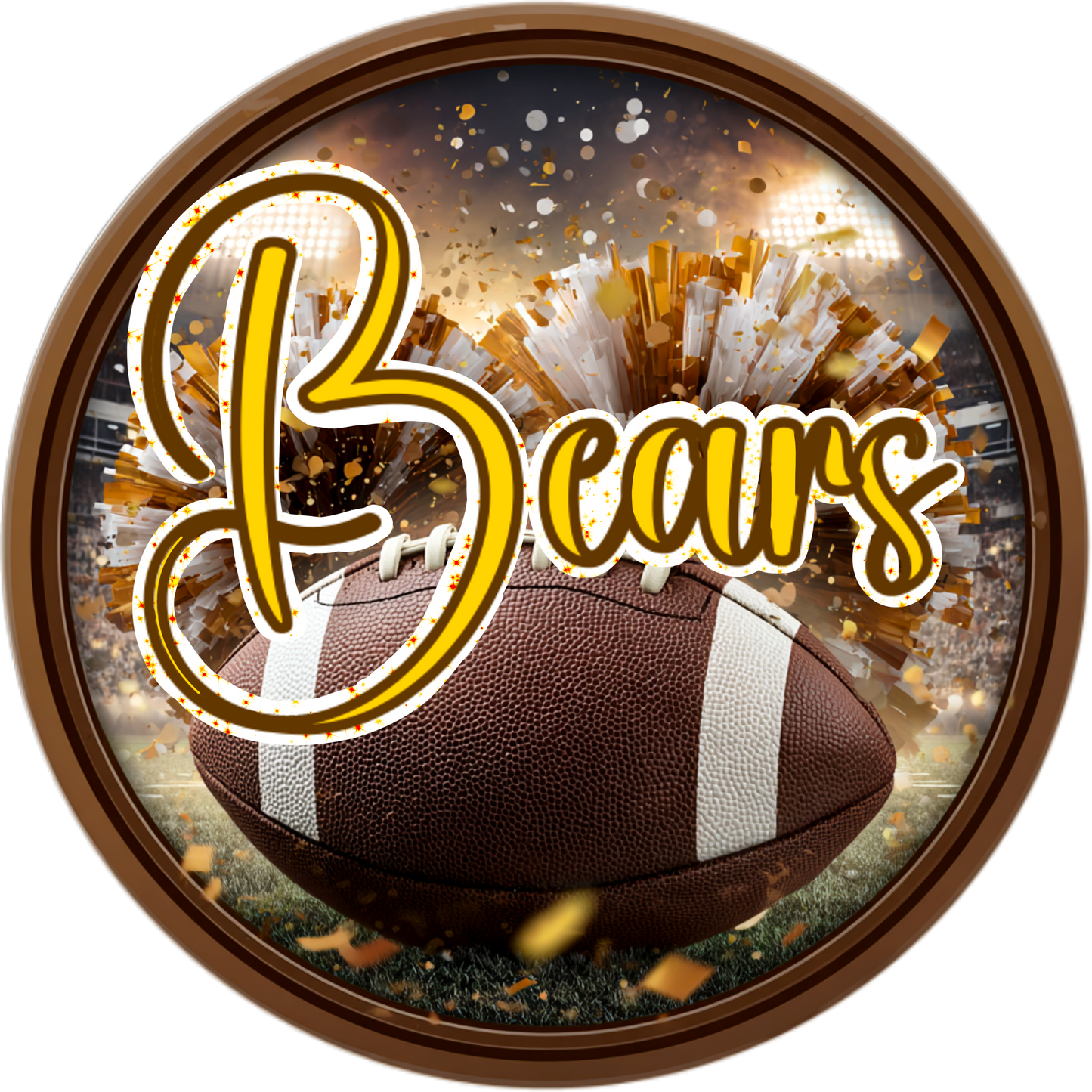 High School Football Mascot Metal Signs – 8”, 10”, & 12” Rounds