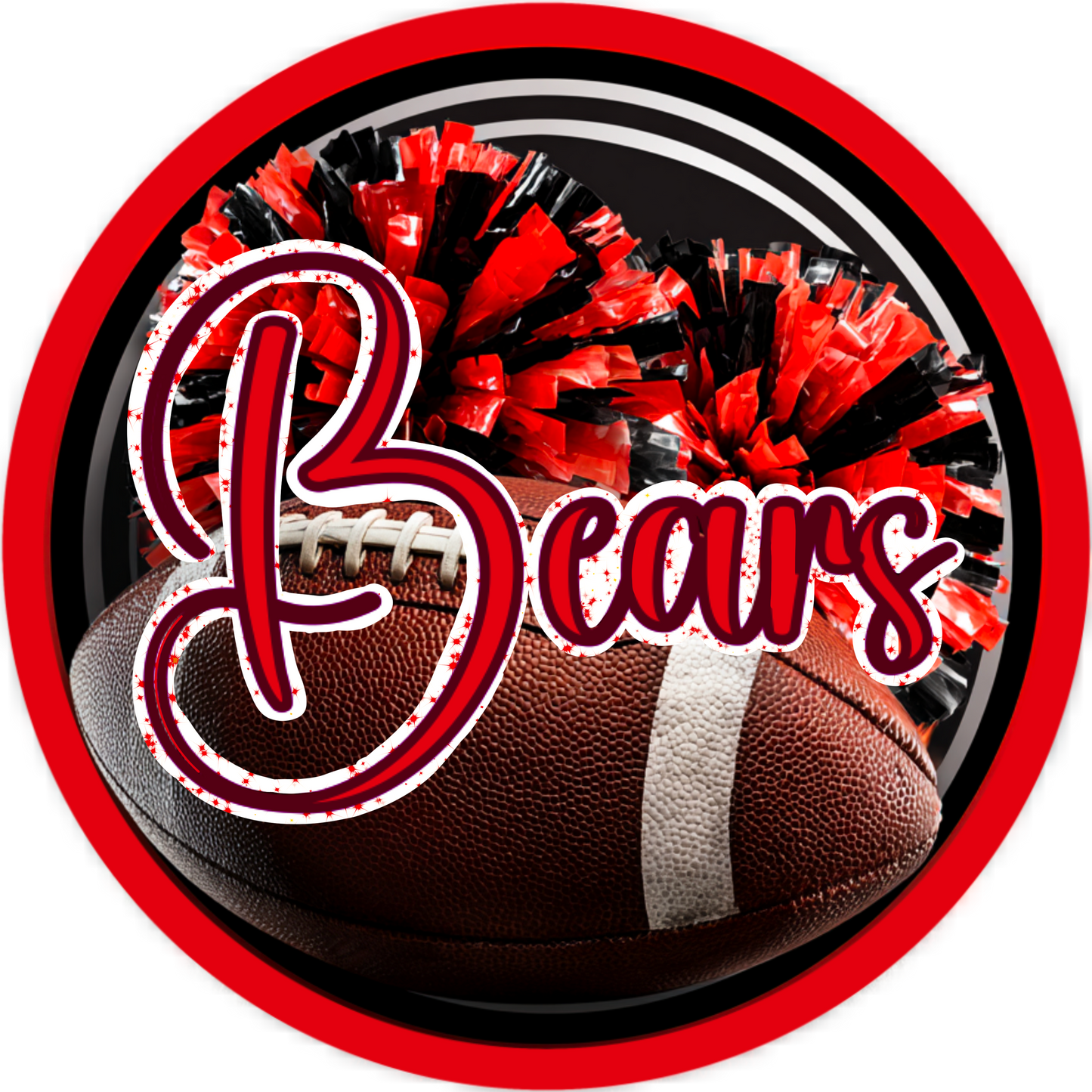 High School Football Mascot Metal Signs – 8”, 10”, & 12” Rounds