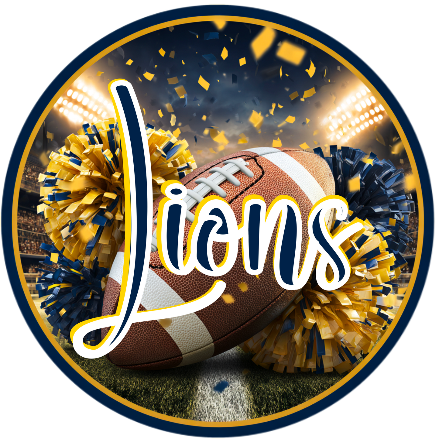 High School Football Mascot Metal Signs – 8”, 10”, & 12” Rounds