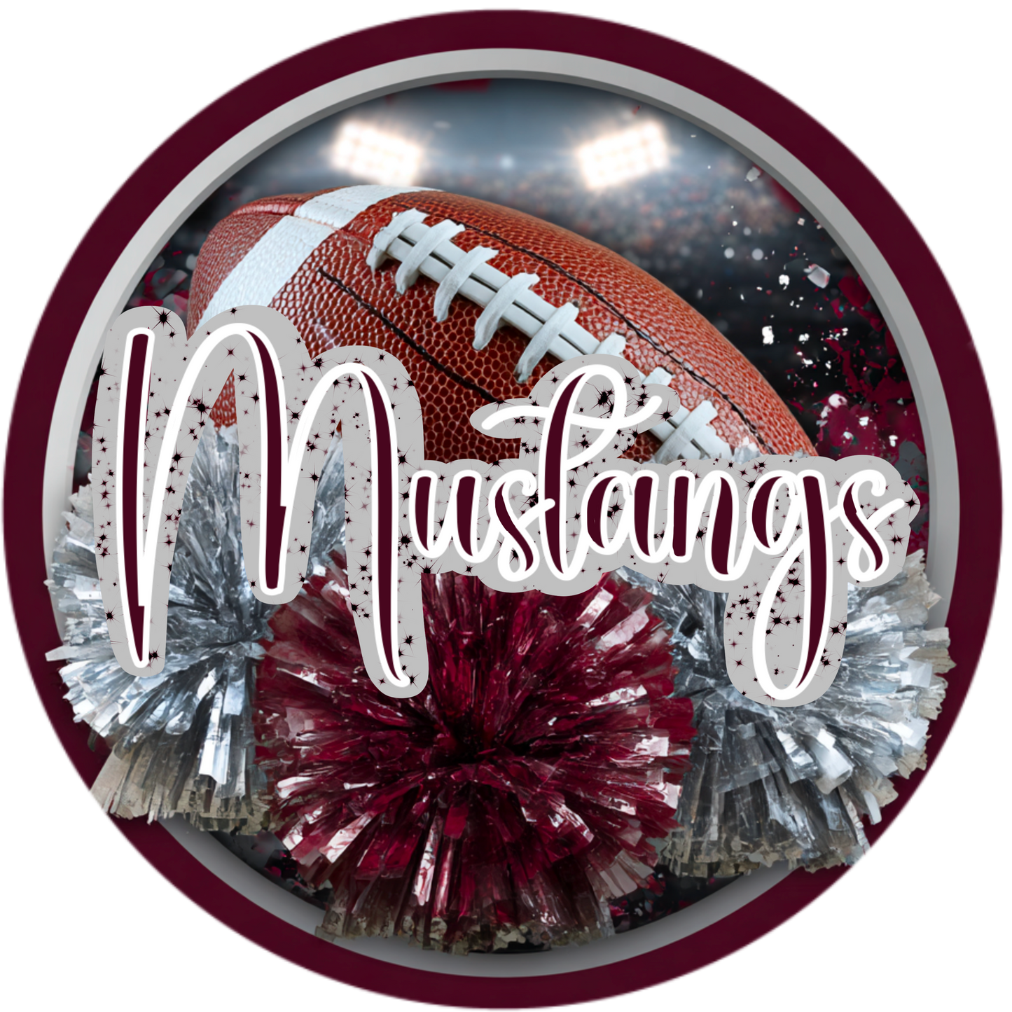 High School Football Mascot Metal Signs – 8”, 10”, & 12” Rounds