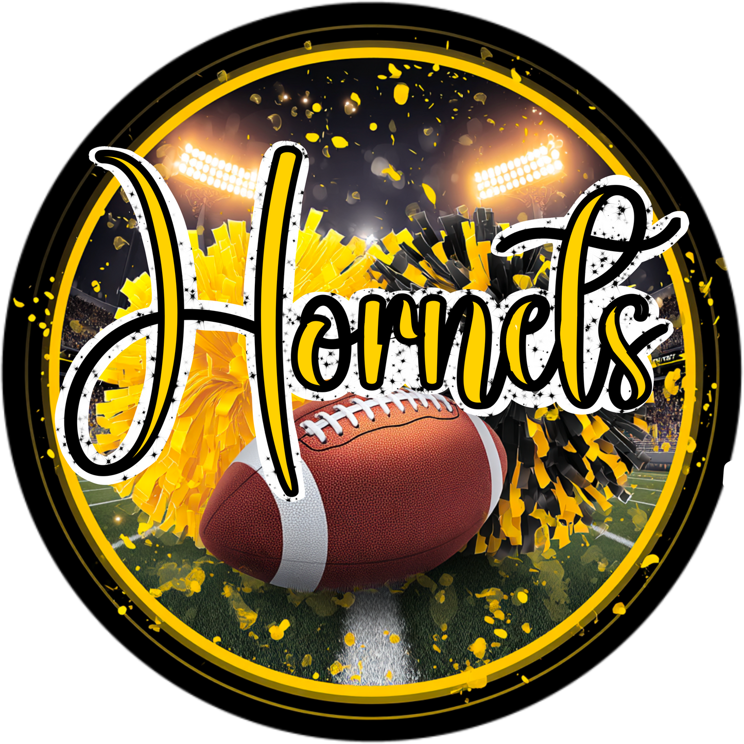 High School Football Mascot Metal Signs – 8”, 10”, & 12” Rounds