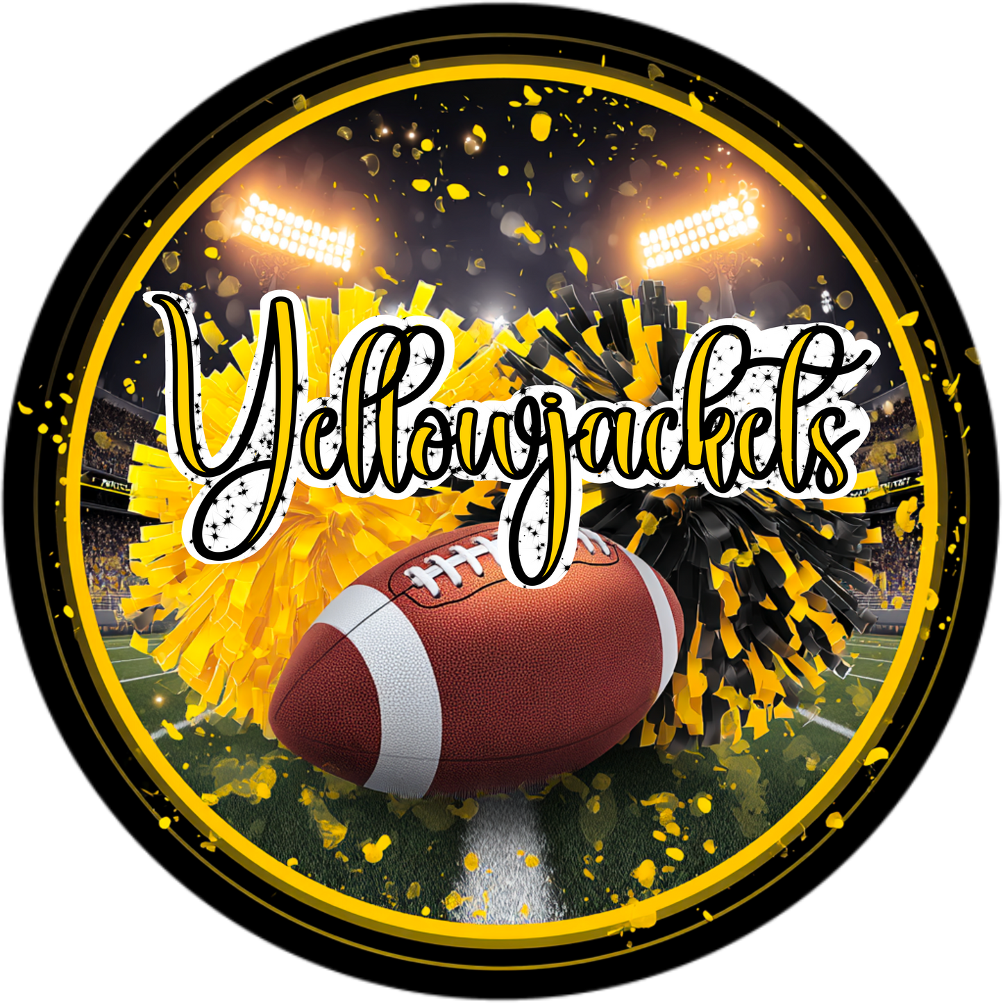 High School Football Mascot Metal Signs – 8”, 10”, & 12” Rounds