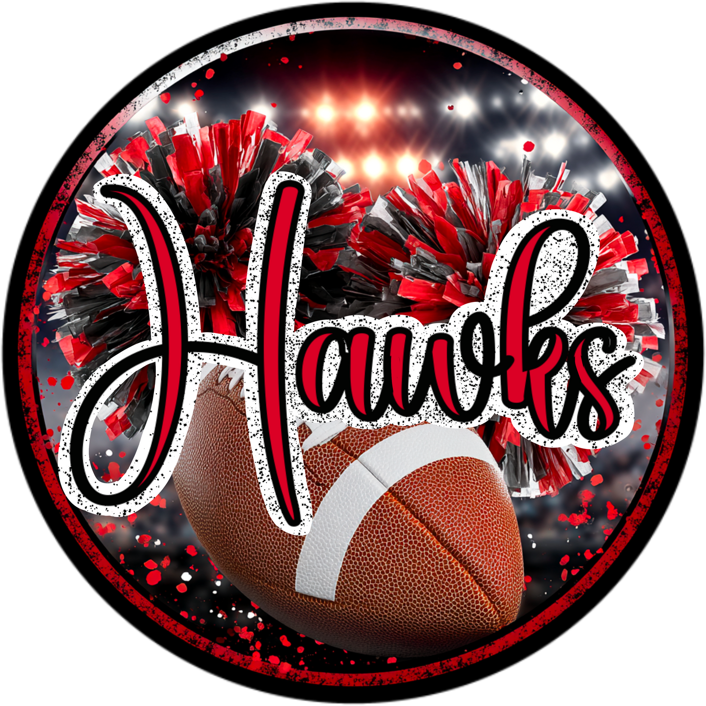 High School Football Mascot Metal Signs – 8”, 10”, & 12” Rounds