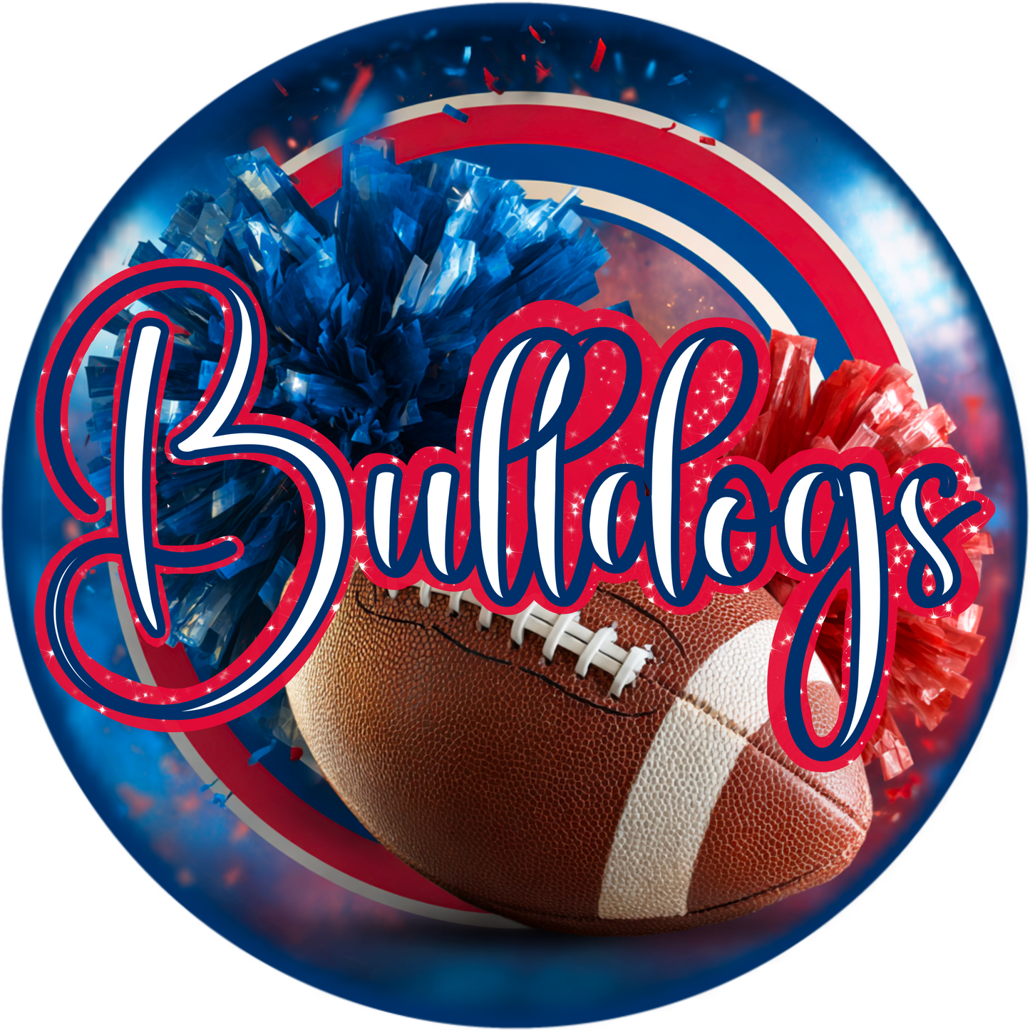 High School Football Mascot Metal Signs – 8”, 10”, & 12” Rounds