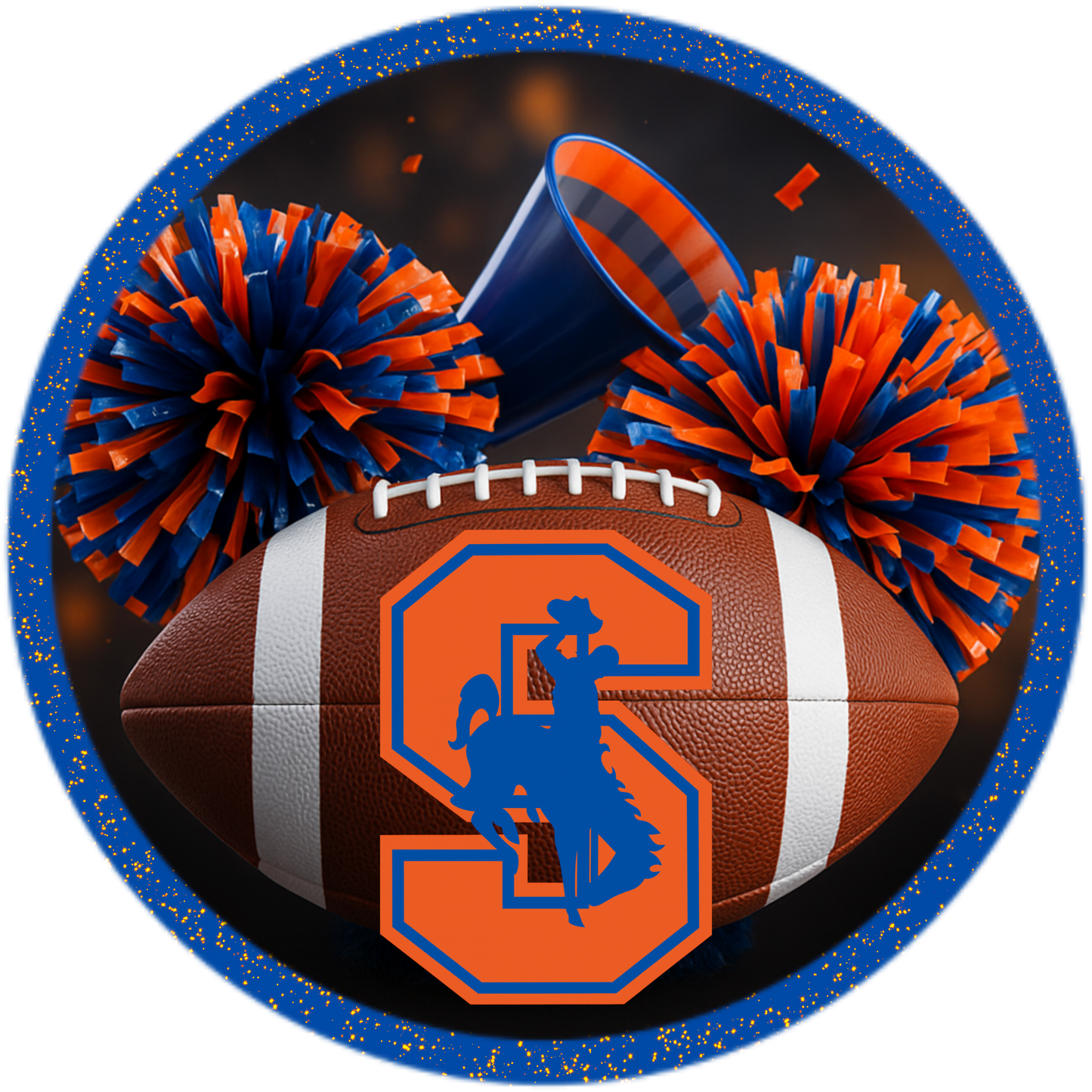 High School Football Mascot Metal Signs – 8”, 10”, & 12” Rounds
