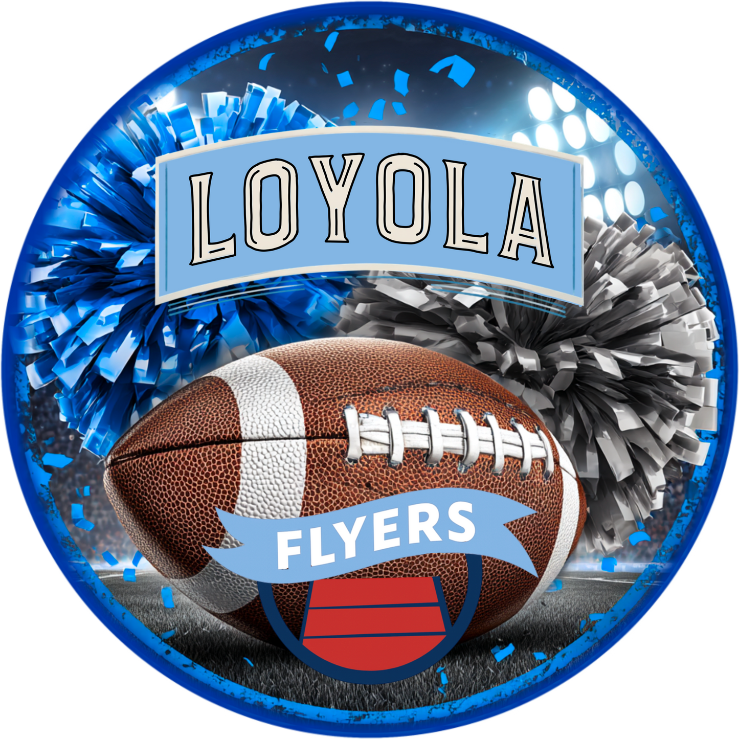 High School Football Mascot Metal Signs – 8”, 10”, & 12” Rounds
