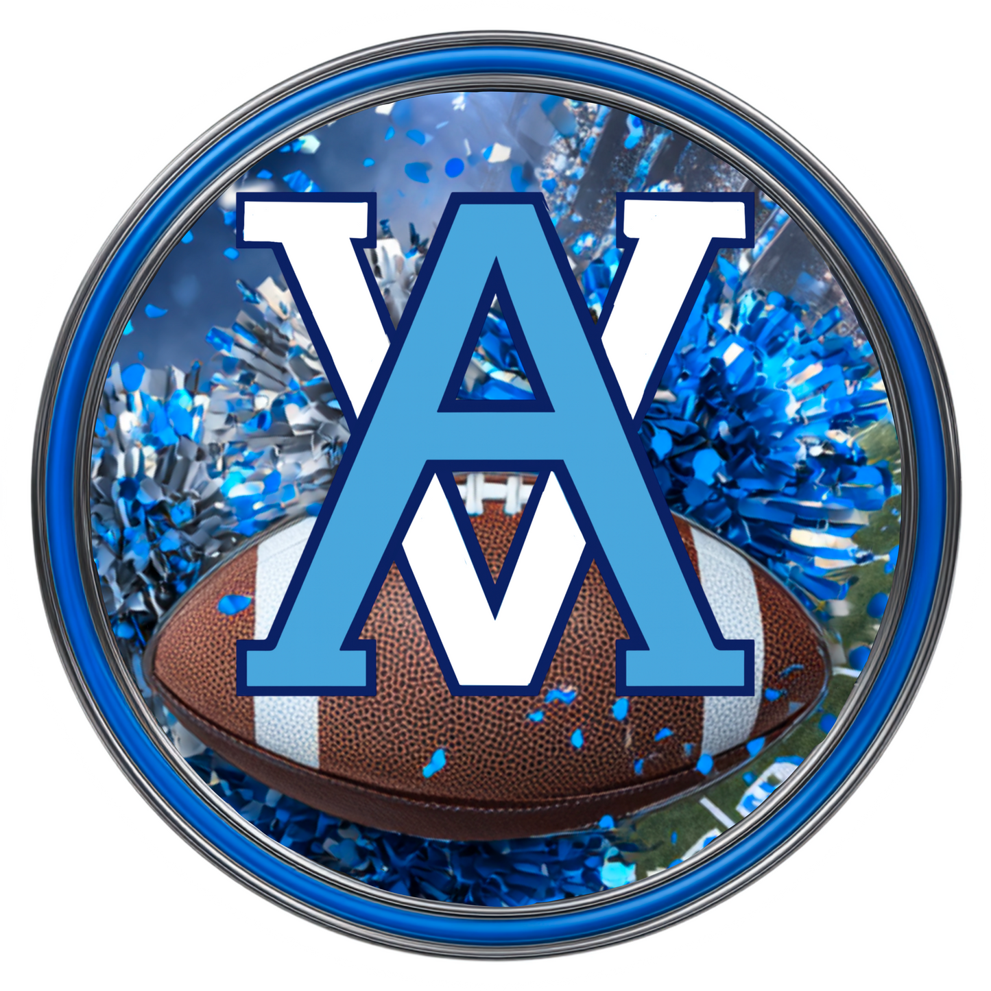 High School Football Mascot Metal Signs – 8”, 10”, & 12” Rounds