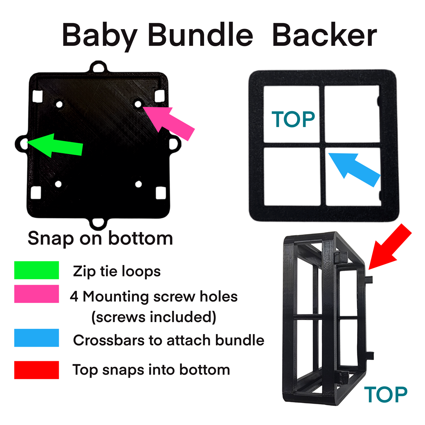 Bundle Backer™ – Modular Floral Bundle Holder for Wreaths & Door Hangers (with screws no foam)