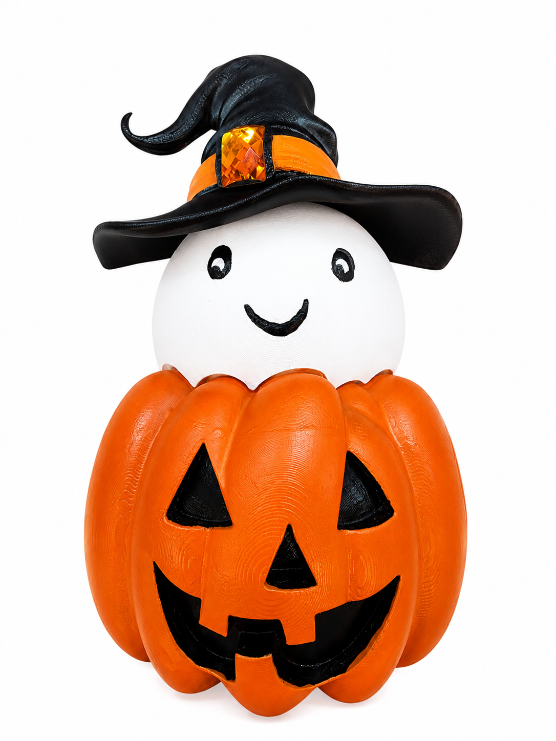 Peek-a-Boo Pumpkin Ghost Wreath Attachment | 10" Halloween 3D Printed Decor