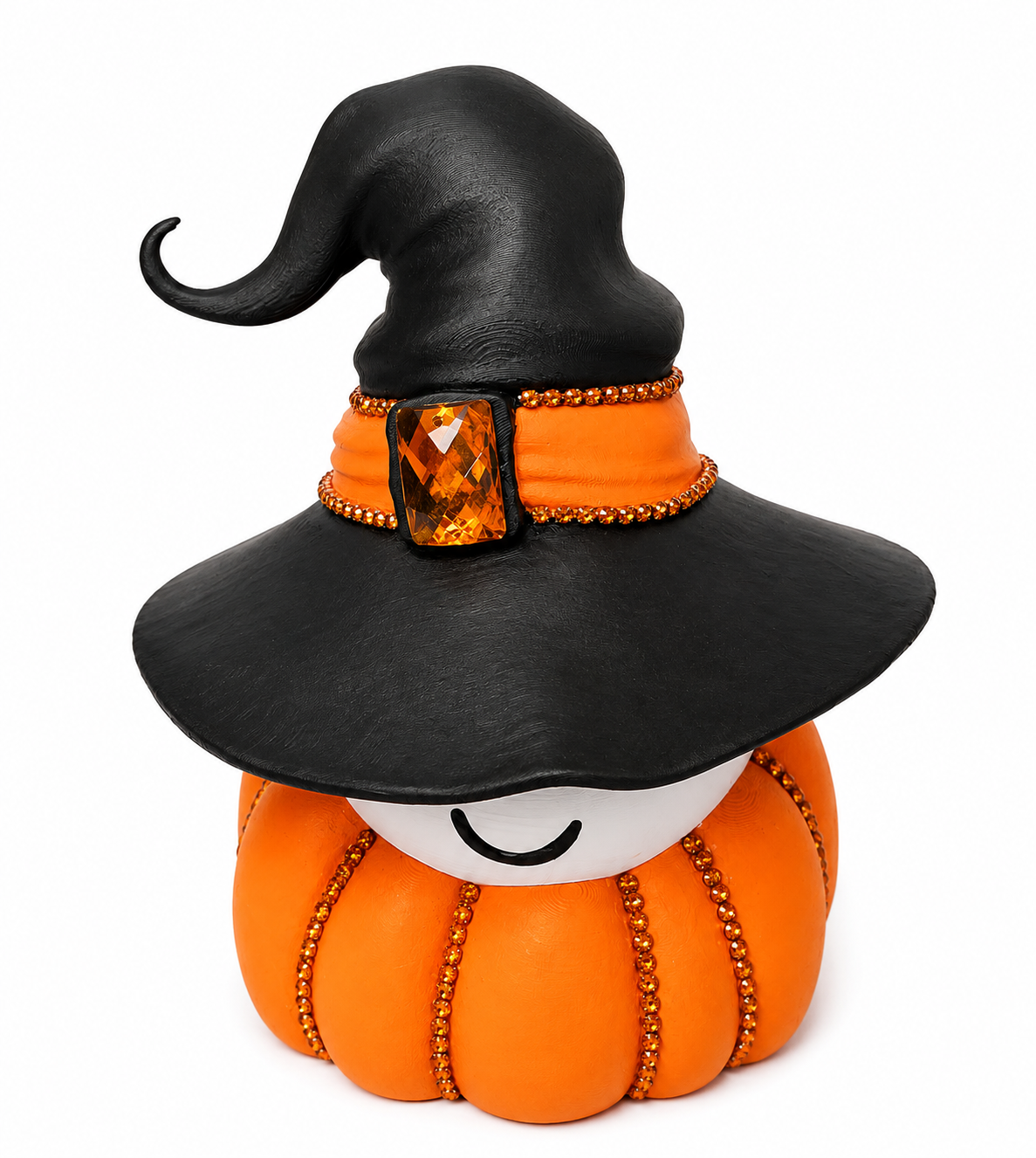 Peek-a-Boo Pumpkin Ghost Stack Tabletop Decor, 10" Halloween Ghost Pumpkin Decor, 3D Printed Shelf & Mantel Decoration, Original Design by Terri Marshall
