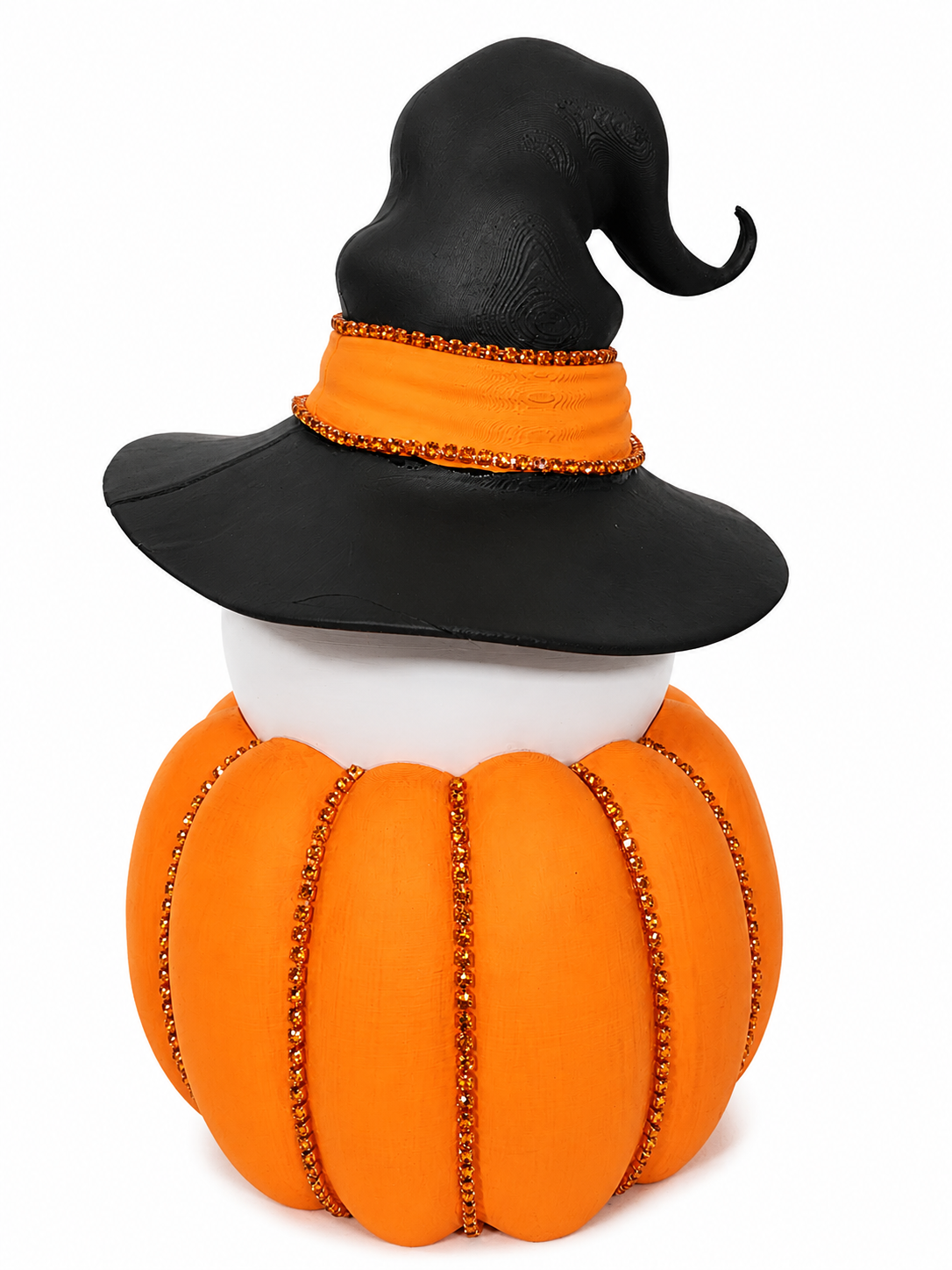 Peek-a-Boo Pumpkin Ghost Stack Tabletop Decor, 10" Halloween Ghost Pumpkin Decor, 3D Printed Shelf & Mantel Decoration, Original Design by Terri Marshall
