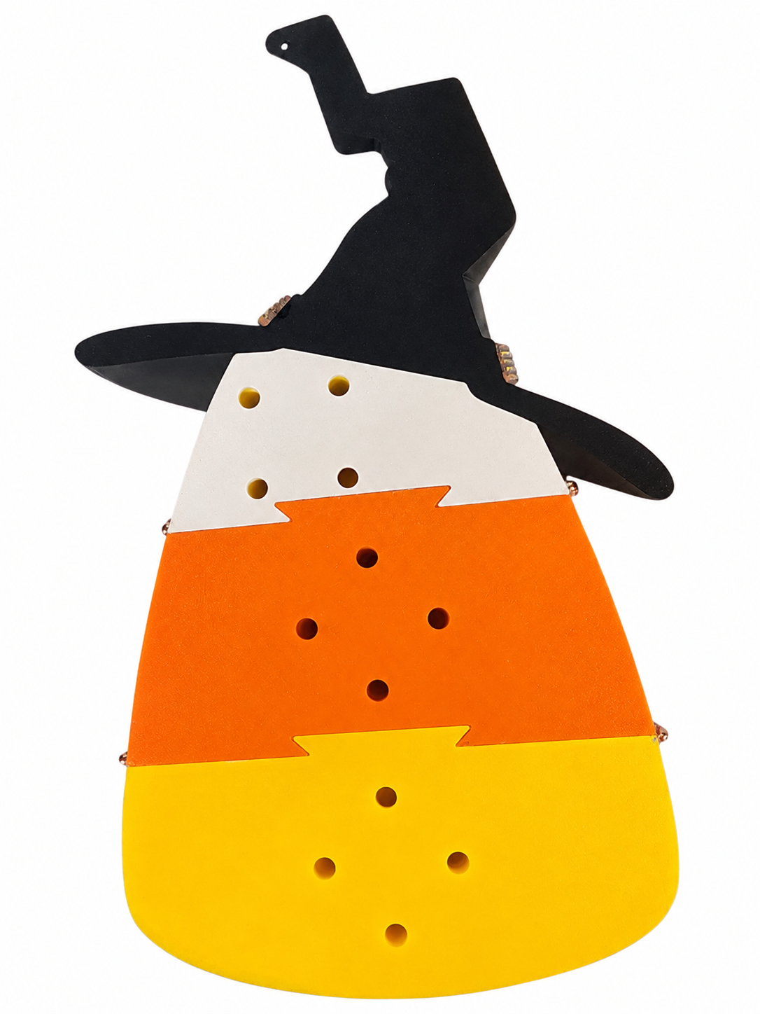 Candy Corn Couture Wreath Attachment, 10" Halloween Wreath Attachment, 3D Printed Witch Hat Candy Corn Decor by MilandDil Designs