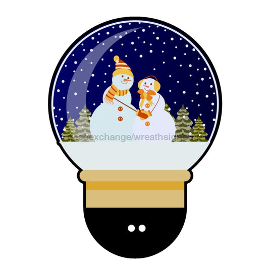 Bow Backer, Snow Globe Bow Backer, wood sign, BB-W-0023, 13" wreath sign