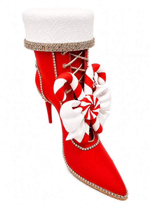 Candy Cane Couture Christmas Boot